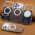 Suteni G6 瘋馬紋理電鍍360度旋轉支架磁吸手機殼，適用於 iPhone 13 Pro Max、iPhone 13 Pro