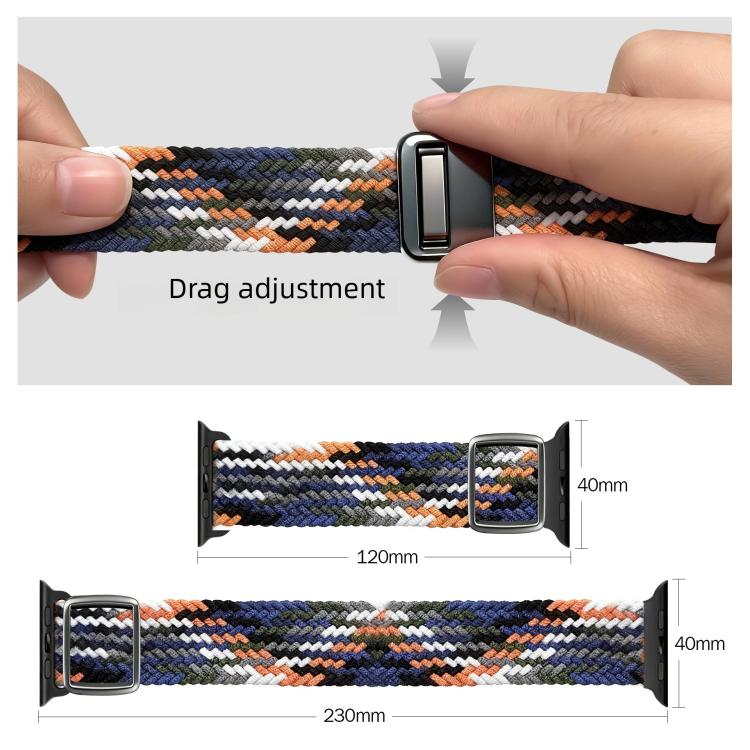現代風格磁吸扣織尼龍錶帶，適用於 Apple Watch 46mm / 49mm / 45mm / 44mm，適用於 Apple Watch 42mm / 41mm / 40mm / 38mm