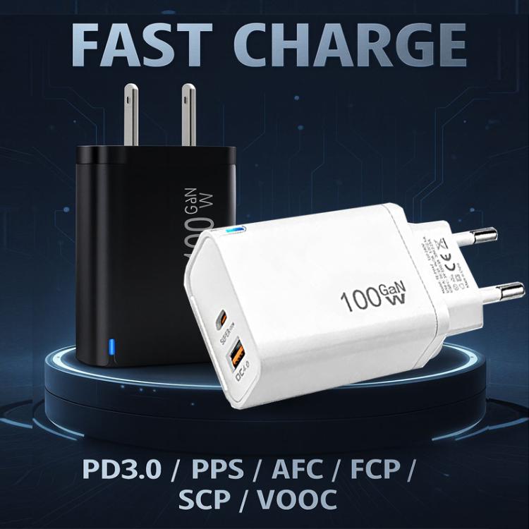 PD47 100W GaN PD Type-C, QC3.0 USB Fully Compatible Protocol Charger，US Plug, US Plug