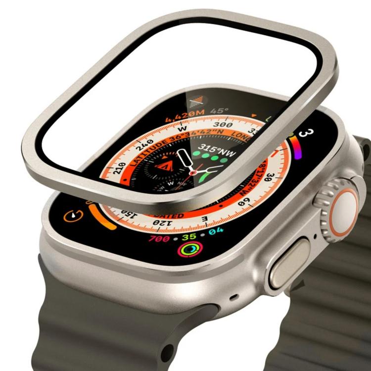 鈦金屬框架鋼化玻璃錶膜，適用於 Apple Watch Ultra 49mm