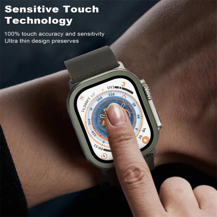 鈦金屬框架鋼化玻璃錶膜，適用於 Apple Watch Ultra 49mm