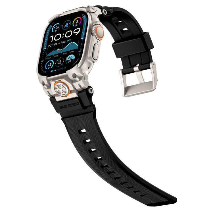 金屬定制裝甲矽膠錶帶，適用於 Apple Watch Ultra 3 / 2 / 1 49mm