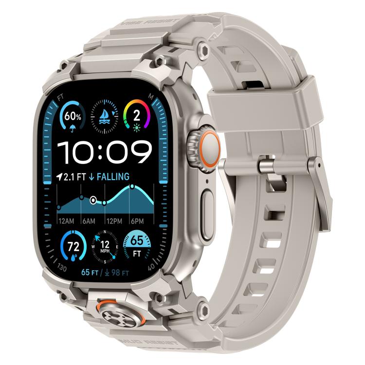 金屬定制裝甲矽膠錶帶，適用於 Apple Watch Ultra 3 / 2 / 1 49mm