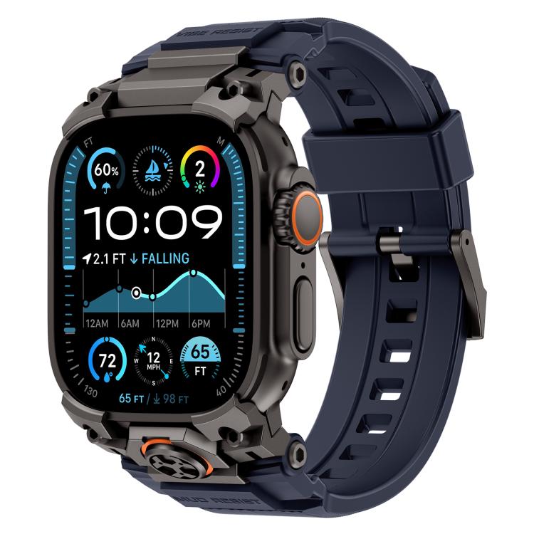 金屬定制裝甲矽膠錶帶，適用於 Apple Watch Ultra 3 / 2 / 1 49mm