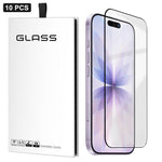 10片裝 0.18mm 超薄超聲波高清絲印高鋁厚膠鋼化玻璃膜，適用於 iPhone 17e / 16e，適用於 iPhone 17 Pro Max，適用於 iPhone 17 Pro，適用於 iPhone 17，適用於 iPhone Air，適用於 iPhone 16 Pro Max，適用於 iPhone 16 Pro，適用於 iPhone 16 Plus