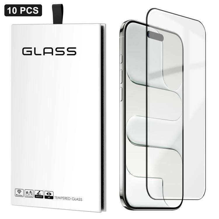 10片裝 0.18mm 超薄超聲波高清絲印高鋁厚膠鋼化玻璃膜，適用於 iPhone 17e / 16e，適用於 iPhone 17 Pro Max，適用於 iPhone 17 Pro，適用於 iPhone 17，適用於 iPhone Air，適用於 iPhone 16 Pro Max，適用於 iPhone 16 Pro，適用於 iPhone 16 Plus