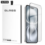 10片裝 0.18mm 超薄超聲波高清絲印高鋁厚膠鋼化玻璃膜，適用於 iPhone 17e / 16e，適用於 iPhone 17 Pro Max，適用於 iPhone 17 Pro，適用於 iPhone 17，適用於 iPhone Air，適用於 iPhone 16 Pro Max，適用於 iPhone 16 Pro，適用於 iPhone 16 Plus