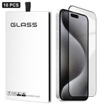 10片裝 0.18mm 超薄超聲波高清絲印高鋁厚膠鋼化玻璃膜，適用於 iPhone 17e / 16e，適用於 iPhone 17 Pro Max，適用於 iPhone 17 Pro，適用於 iPhone 17，適用於 iPhone Air，適用於 iPhone 16 Pro Max，適用於 iPhone 16 Pro，適用於 iPhone 16 Plus