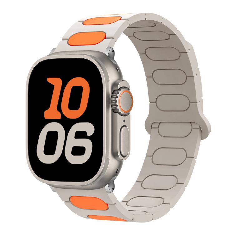 橢圓形磁性矽膠錶帶，適用於 Apple Watch 46mm / 49mm / 45mm / 44mm，適用於 Apple Watch 42mm / 41mm / 40mm / 38mm