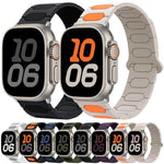 橢圓形磁性矽膠錶帶，適用於 Apple Watch 46mm / 49mm / 45mm / 44mm，適用於 Apple Watch 42mm / 41mm / 40mm / 38mm