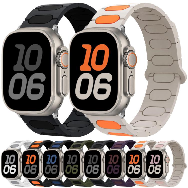 橢圓形磁性矽膠錶帶，適用於 Apple Watch 46mm / 49mm / 45mm / 44mm，適用於 Apple Watch 42mm / 41mm / 40mm / 38mm