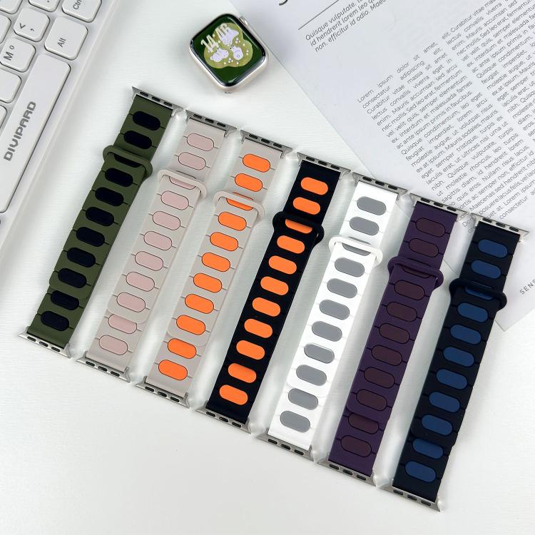 橢圓形磁性矽膠錶帶，適用於 Apple Watch 46mm / 49mm / 45mm / 44mm，適用於 Apple Watch 42mm / 41mm / 40mm / 38mm