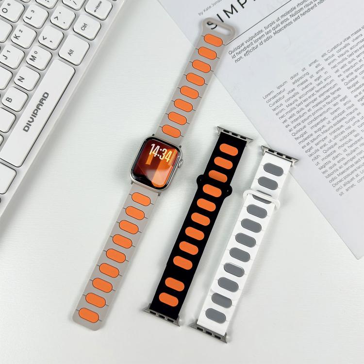 橢圓形磁性矽膠錶帶，適用於 Apple Watch 46mm / 49mm / 45mm / 44mm，適用於 Apple Watch 42mm / 41mm / 40mm / 38mm