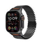 長骨架 W 型磁性不鏽鋼錶帶，適用於 Apple Watch 46mm / 49mm / 45mm / 44mm