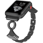 貝殼鑲嵌鑽石金屬錶帶，適用於 Apple Watch 46mm / 49mm / 45mm / 44mm，適用於 Apple Watch 42mm / 41mm / 40mm / 38mm