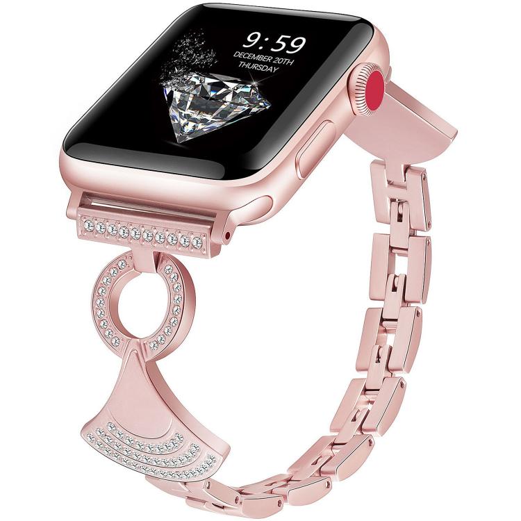 貝殼鑲嵌鑽石金屬錶帶，適用於 Apple Watch 46mm / 49mm / 45mm / 44mm，適用於 Apple Watch 42mm / 41mm / 40mm / 38mm