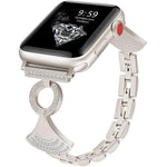 貝殼鑲嵌鑽石金屬錶帶，適用於 Apple Watch 46mm / 49mm / 45mm / 44mm，適用於 Apple Watch 42mm / 41mm / 40mm / 38mm