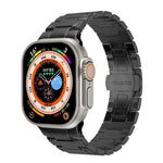 機械風格蝴蝶扣金屬錶帶，適用於 Apple Watch 46mm / 49mm / 45mm / 44mm，適用於 Apple Watch 42mm / 41mm / 40mm / 38mm