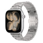 機械風格蝴蝶扣金屬錶帶，適用於 Apple Watch 46mm / 49mm / 45mm / 44mm，適用於 Apple Watch 42mm / 41mm / 40mm / 38mm