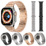 機械風格蝴蝶扣金屬錶帶，適用於 Apple Watch 46mm / 49mm / 45mm / 44mm，適用於 Apple Watch 42mm / 41mm / 40mm / 38mm