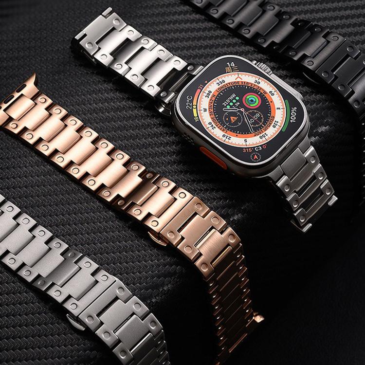 機械風格蝴蝶扣金屬錶帶，適用於 Apple Watch 46mm / 49mm / 45mm / 44mm，適用於 Apple Watch 42mm / 41mm / 40mm / 38mm