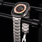 機械風格蝴蝶扣金屬錶帶，適用於 Apple Watch 46mm / 49mm / 45mm / 44mm，適用於 Apple Watch 42mm / 41mm / 40mm / 38mm