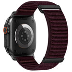 兩段式山形圖案魔鬼氈尼龍錶帶，適用 Apple Watch 46mm / 49mm / 45mm / 44mm，適用 Apple Watch 42mm / 41mm / 40mm / 38mm
