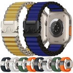 降落傘扣寬肋尼龍錶帶，適用於 Apple Watch 46mm / 49mm / 45mm / 44mm，適用於 Apple Watch 42mm / 41mm / 40mm / 38mm