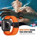 降落傘扣寬肋尼龍錶帶，適用於 Apple Watch 46mm / 49mm / 45mm / 44mm，適用於 Apple Watch 42mm / 41mm / 40mm / 38mm