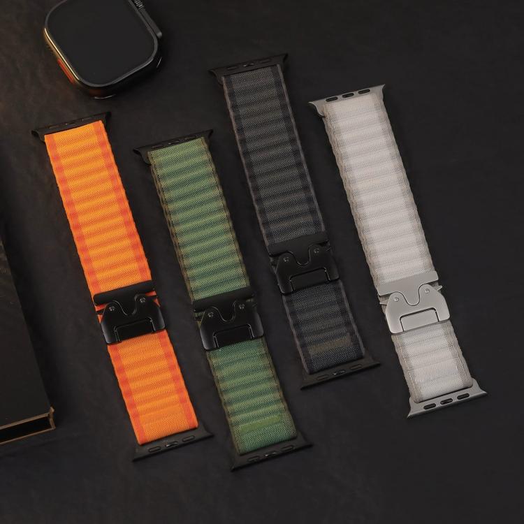 降落傘扣寬肋尼龍錶帶，適用於 Apple Watch 46mm / 49mm / 45mm / 44mm，適用於 Apple Watch 42mm / 41mm / 40mm / 38mm
