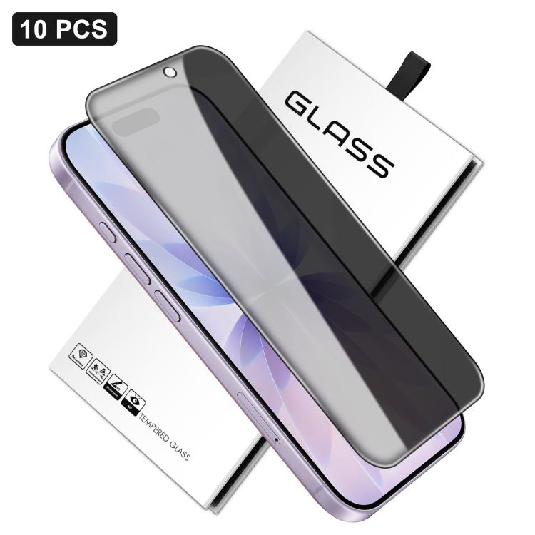 10片裝 360度隱私絲印大曲面高鋁鋼化玻璃膜，適用於 iPhone 17e / 16e，適用於 iPhone 17 Pro Max，適用於 iPhone 17 Pro，適用於 iPhone 17，適用於 iPhone Air，適用於 iPhone 16 Pro Max，適用於 iPhone 16 Pro，適用於 iPhone 16 Plus