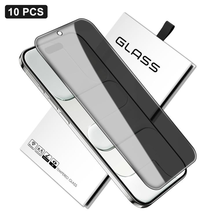 10片裝 360度隱私絲印大曲面高鋁鋼化玻璃膜，適用於 iPhone 17e / 16e，適用於 iPhone 17 Pro Max，適用於 iPhone 17 Pro，適用於 iPhone 17，適用於 iPhone Air，適用於 iPhone 16 Pro Max，適用於 iPhone 16 Pro，適用於 iPhone 16 Plus