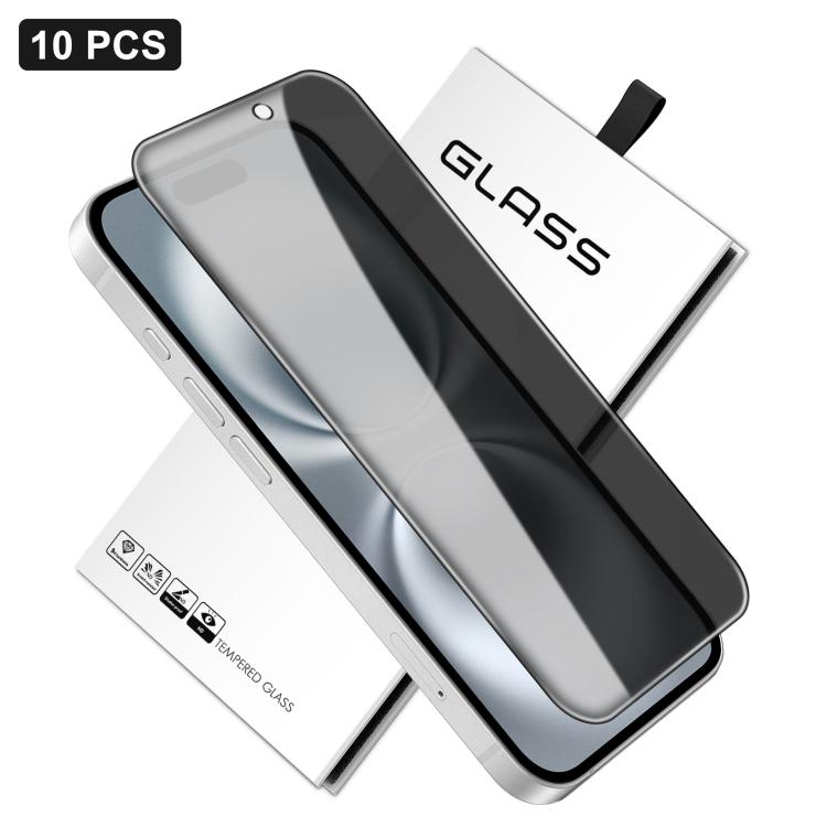10片裝 360度隱私絲印大曲面高鋁鋼化玻璃膜，適用於 iPhone 17e / 16e，適用於 iPhone 17 Pro Max，適用於 iPhone 17 Pro，適用於 iPhone 17，適用於 iPhone Air，適用於 iPhone 16 Pro Max，適用於 iPhone 16 Pro，適用於 iPhone 16 Plus