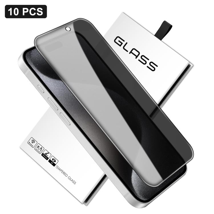 10片裝 360度隱私絲印大曲面高鋁鋼化玻璃膜，適用於 iPhone 17e / 16e，適用於 iPhone 17 Pro Max，適用於 iPhone 17 Pro，適用於 iPhone 17，適用於 iPhone Air，適用於 iPhone 16 Pro Max，適用於 iPhone 16 Pro，適用於 iPhone 16 Plus