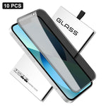 10片裝 360度隱私絲印大曲面高鋁鋼化玻璃膜，適用於 iPhone 17e / 16e，適用於 iPhone 17 Pro Max，適用於 iPhone 17 Pro，適用於 iPhone 17，適用於 iPhone Air，適用於 iPhone 16 Pro Max，適用於 iPhone 16 Pro，適用於 iPhone 16 Plus