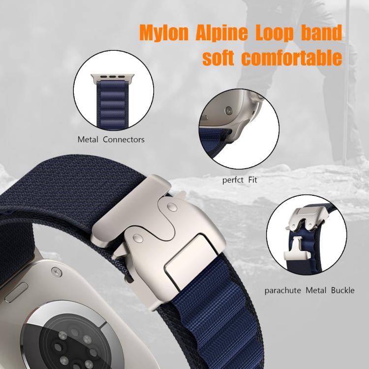 降落傘扣高山尼龍環錶帶，適用於 Apple Watch 46mm / 49mm / 45mm / 44mm，適用於 Apple Watch 42mm / 41mm / 40mm / 38mm