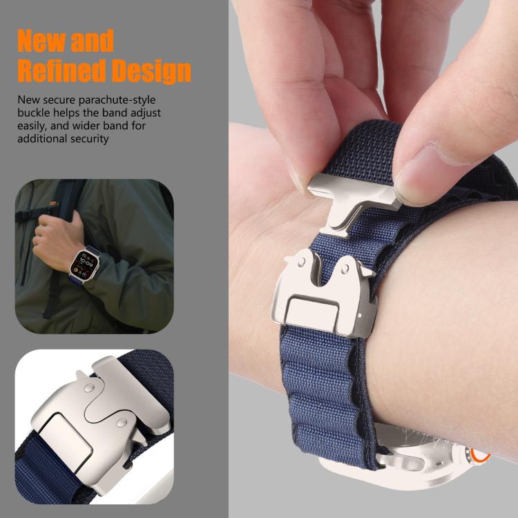 降落傘扣高山尼龍環錶帶，適用於 Apple Watch 46mm / 49mm / 45mm / 44mm，適用於 Apple Watch 42mm / 41mm / 40mm / 38mm