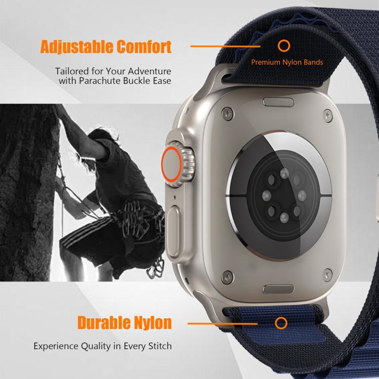 降落傘扣高山尼龍環錶帶，適用於 Apple Watch 46mm / 49mm / 45mm / 44mm，適用於 Apple Watch 42mm / 41mm / 40mm / 38mm