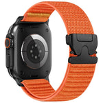 降落傘扣山形圖案織紋尼龍金屬頭錶帶，適用於 Apple Watch 46mm / 49mm / 45mm / 44mm，適用於 Apple Watch 42mm / 41mm / 40mm / 38mm