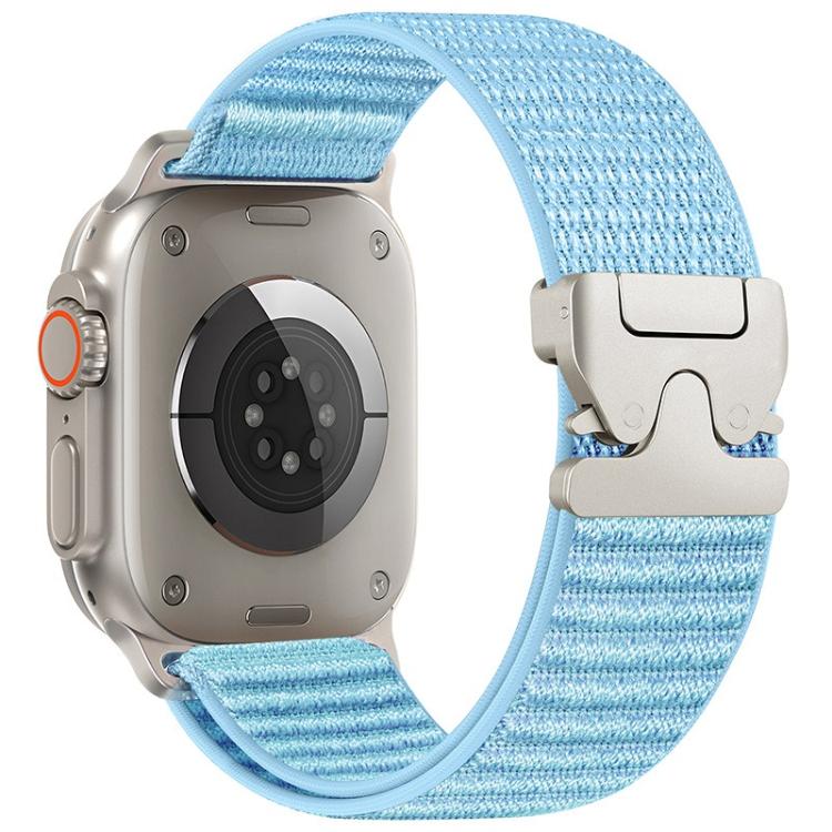 降落傘扣山形圖案織紋尼龍金屬頭錶帶，適用於 Apple Watch 46mm / 49mm / 45mm / 44mm，適用於 Apple Watch 42mm / 41mm / 40mm / 38mm