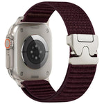 降落傘扣山形圖案織紋尼龍金屬頭錶帶，適用於 Apple Watch 46mm / 49mm / 45mm / 44mm，適用於 Apple Watch 42mm / 41mm / 40mm / 38mm