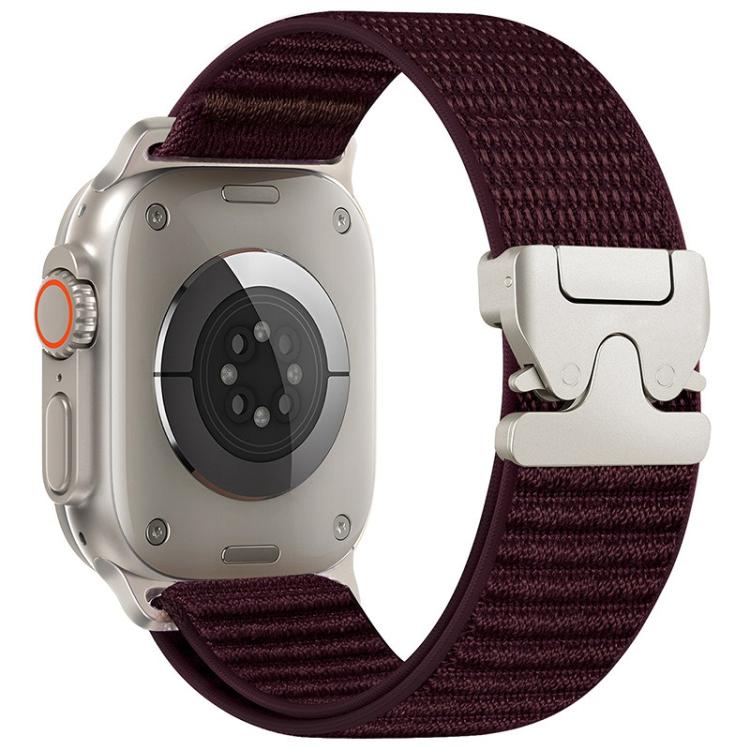 降落傘扣山形圖案織紋尼龍金屬頭錶帶，適用於 Apple Watch 46mm / 49mm / 45mm / 44mm，適用於 Apple Watch 42mm / 41mm / 40mm / 38mm