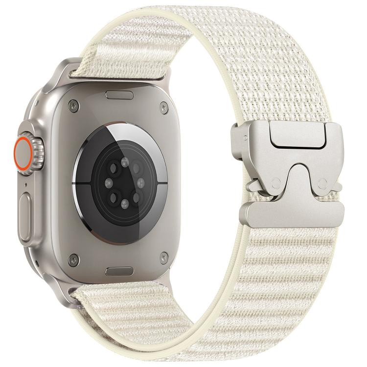 降落傘扣山形圖案織紋尼龍金屬頭錶帶，適用於 Apple Watch 46mm / 49mm / 45mm / 44mm，適用於 Apple Watch 42mm / 41mm / 40mm / 38mm