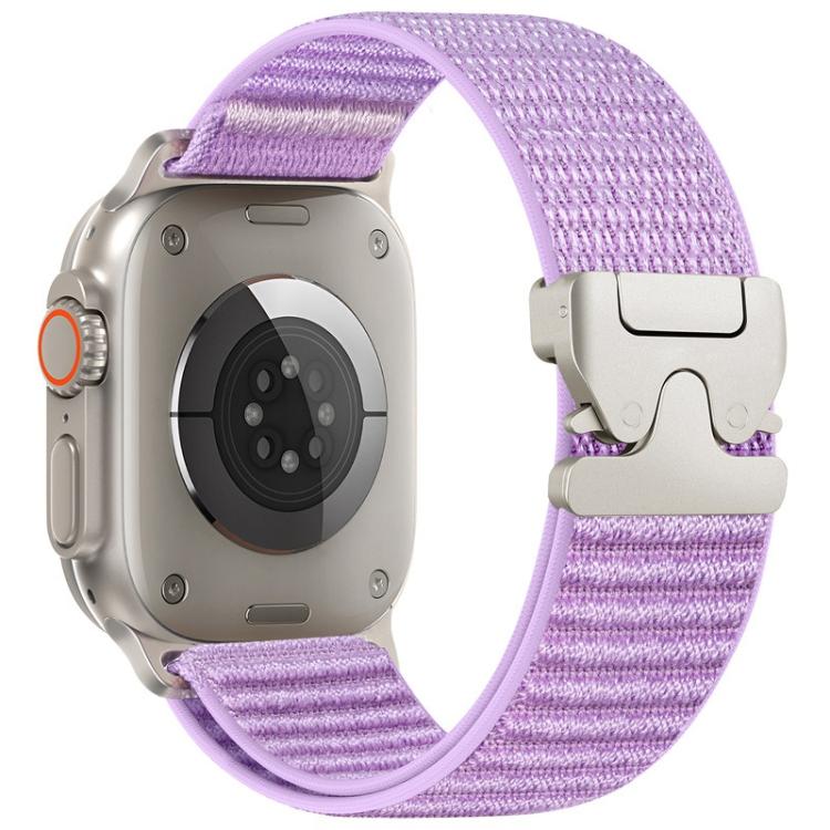 降落傘扣山形圖案織紋尼龍金屬頭錶帶，適用於 Apple Watch 46mm / 49mm / 45mm / 44mm，適用於 Apple Watch 42mm / 41mm / 40mm / 38mm