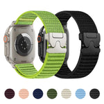 降落傘扣山形圖案織紋尼龍金屬頭錶帶，適用於 Apple Watch 46mm / 49mm / 45mm / 44mm，適用於 Apple Watch 42mm / 41mm / 40mm / 38mm