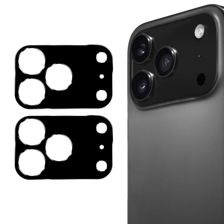 2片 ENKAY Hat-Prince 黑色 9H 後置鏡頭鋼化玻璃膜，適用於 iPhone 17 Pro Max、iPhone 17 Pro、iPhone 17、iPhone Air