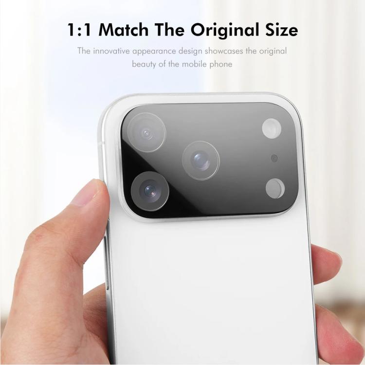 2片 ENKAY Hat-Prince 黑色 9H 後置鏡頭鋼化玻璃膜，適用於 iPhone 17 Pro Max、iPhone 17 Pro、iPhone 17、iPhone Air