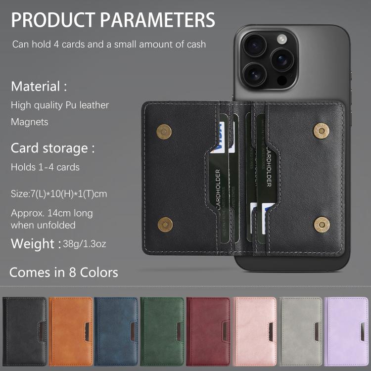 Two-Fold Magnetic Vegan Leather Card Bag