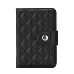 Diamond-Patterned Magnetic Vegan Leather Card Bag