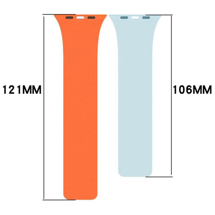 拼色荔枝紋磁吸矽膠錶帶，適用於 Apple Watch 46mm / 49mm / 45mm / 44mm，適用於 Apple Watch 42mm / 41mm / 40mm / 38mm
